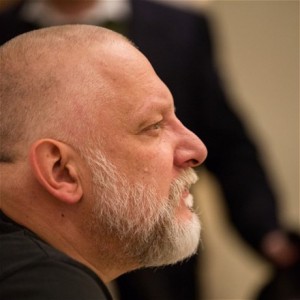 Simon Russell Beale in rehearsal for King Lear. Photograph by Mark Douet