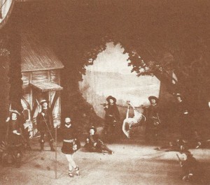 The foresters and deer in As You Like it, 1879