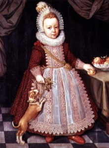 Portrait of a child with a rattle