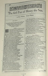 Henry VI Part 1 from the First Folio, 1623
