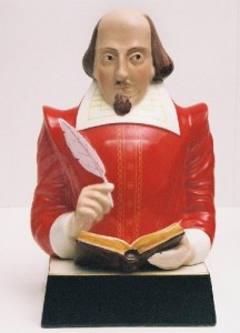 A bust of Shakespeare from a hand pump for Flower's beer
