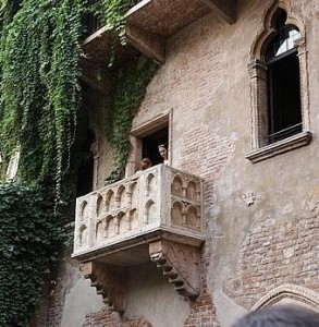 Juliet's supposed balcony in Verona