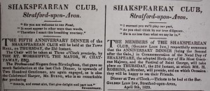 The 1829 advertisements for rival celebrations