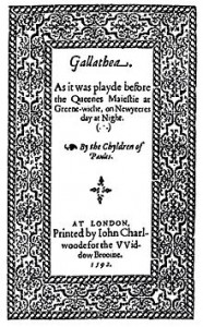 The title page of Galathea