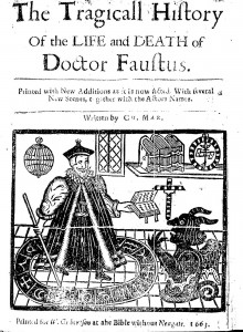 Title page of a late quarto of Dr Faustus, 1663