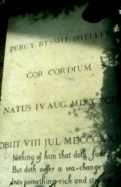 Shelley's gravestone in Rome