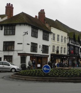 The corner showing Judith Quiney's house in Stratford