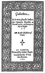 The title page of Galatea, 1592