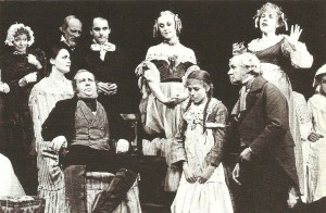 In the back row, as so often, Jeffery Dench as one of the company in Nicholas Nickleby