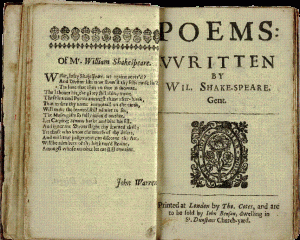 The title page of the 1640 edition of the sonnets