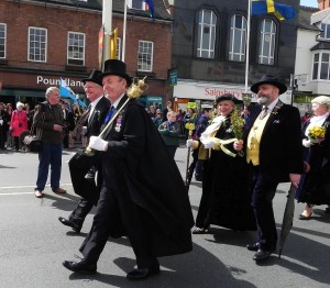 Macebearers and Stratford's Mayor in the procession, 2014