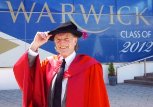 David Bradley receiving his Doctorate from he University of Warwick, 2012