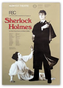 Poster for the RSC's production of Sherlock Holmes, featuring John Wood