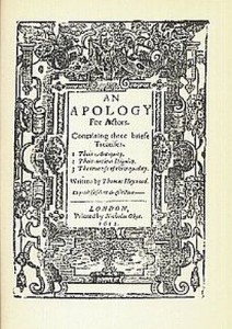 Title page of An Apology for Actors