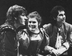 Sean Bean, Imelda Staunton and Paul Greenwood in the RSC 1986 production of The Fair Maid of the West