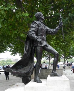 The statue of Laurence Olivier outside the National Theatre, London