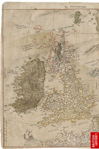 The map of the British Isles from Mercator's Map of Europe