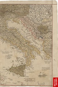 Map of Italy from Mercator's Map of Europe