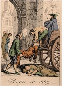 Collecting bodies during the Great Plague of London, 1665