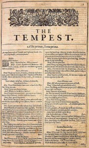 The title-page of The Tempest in the 1623 First Folio