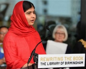 Malala Yousafzai opening the Library of Birmingham