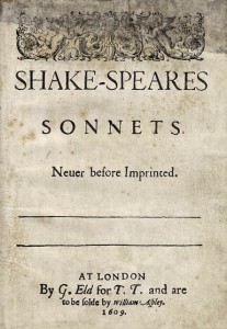 Shakespeares Sonnets title page 1609