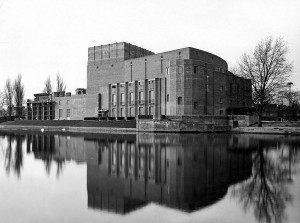 Shakespeare Memorial Theatre nearing completion, Stratford-upon-Avon