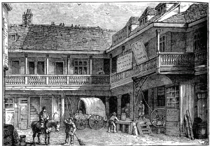 The reconstructed Tabard Inn during the 1800s