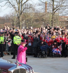 The Queen arriving to open the Royal Shakespeare Theatre, March 2011
