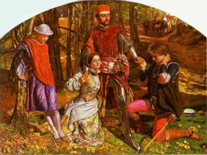 Holman Hunt's painting of Valentine Rescuing Silvia from Proteus