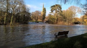 The Avon recently: high, but not in flood