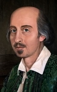 Detail from Geoff Tristram's portrait of Shakespeare