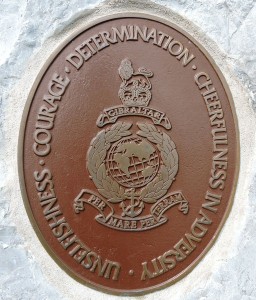 The plaque on the back of the Gibraltar Stone