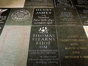 Ledger stones set into the floor of Poet's Corner